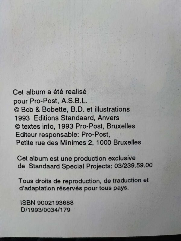 Bob et Bobette - T1 - PUB Collectionnez des timbres postes avec Bob et bobette - Les macrâles macabres - EO
